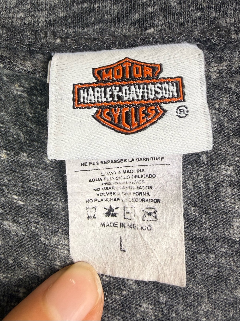 Harley-Davidson Rhinestone Sugar Skull V-Neck Graphic Tee Gray Women's L - Picture 5 of 8